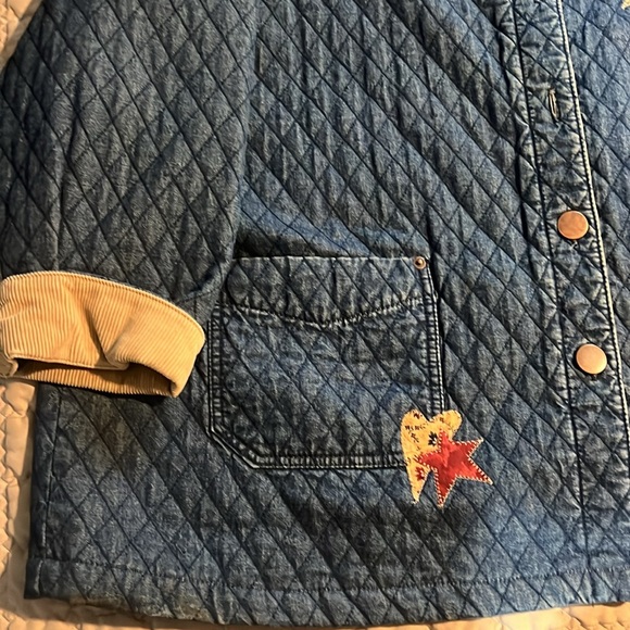 Haik’s Vintage 90s Women’s Barn Chore Coat patchwork design Denim Blue Size 2X - Picture 3 of 7
